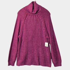 Free People Big City Turtleneck Long Sleeve Sweater Mulberry S Oversized NWT
